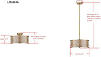 SAFAVIEH Lighting Collection Giotta Farmhouse Antique Gold 18-inch Diameter - $55