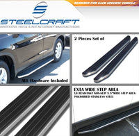 Steelcraft Black with Stainless Trim Running Boards for 2014-2017 Toyota Highlander-$150