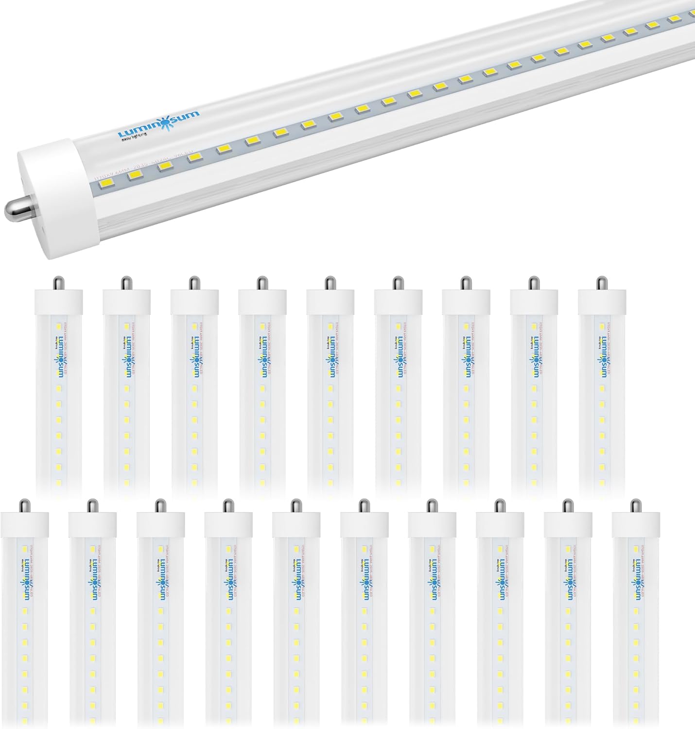 T8 LED Tube Light 8 Feet 40W, Single Pin FA8 Base, Clear Cover, Cool White 6000k - $135