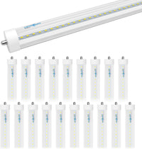 T8 LED Tube Light 8 Feet 40W, Single Pin FA8 Base, Clear Cover, Cool White 6000k - $135