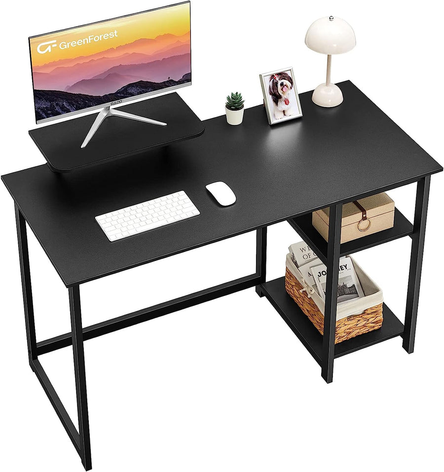 GreenForest Computer Desk with Monitor Stand,39 inch Small Desk, Black - $50