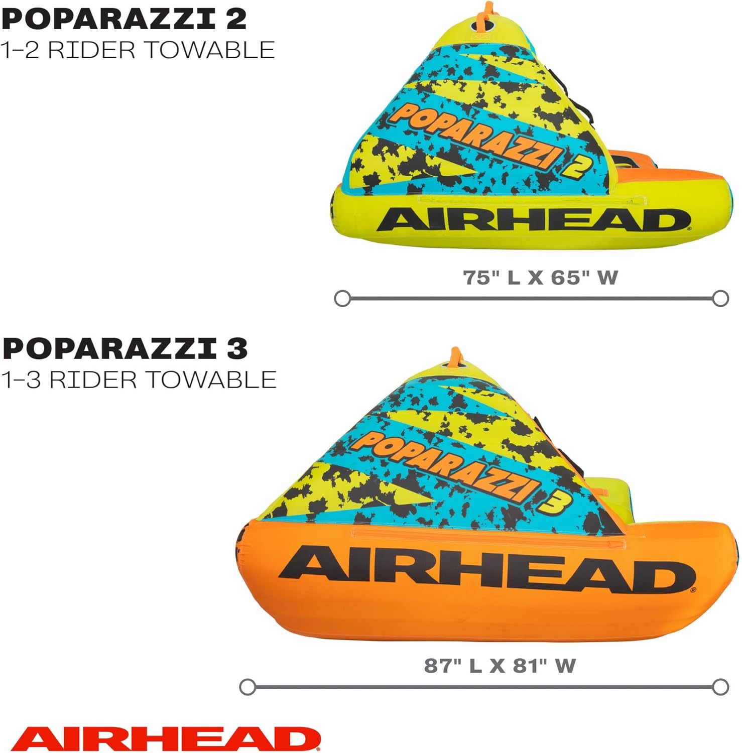 AIRHEAD Poparazzi, 1-3 Rider Towable Tube for Boating - $240