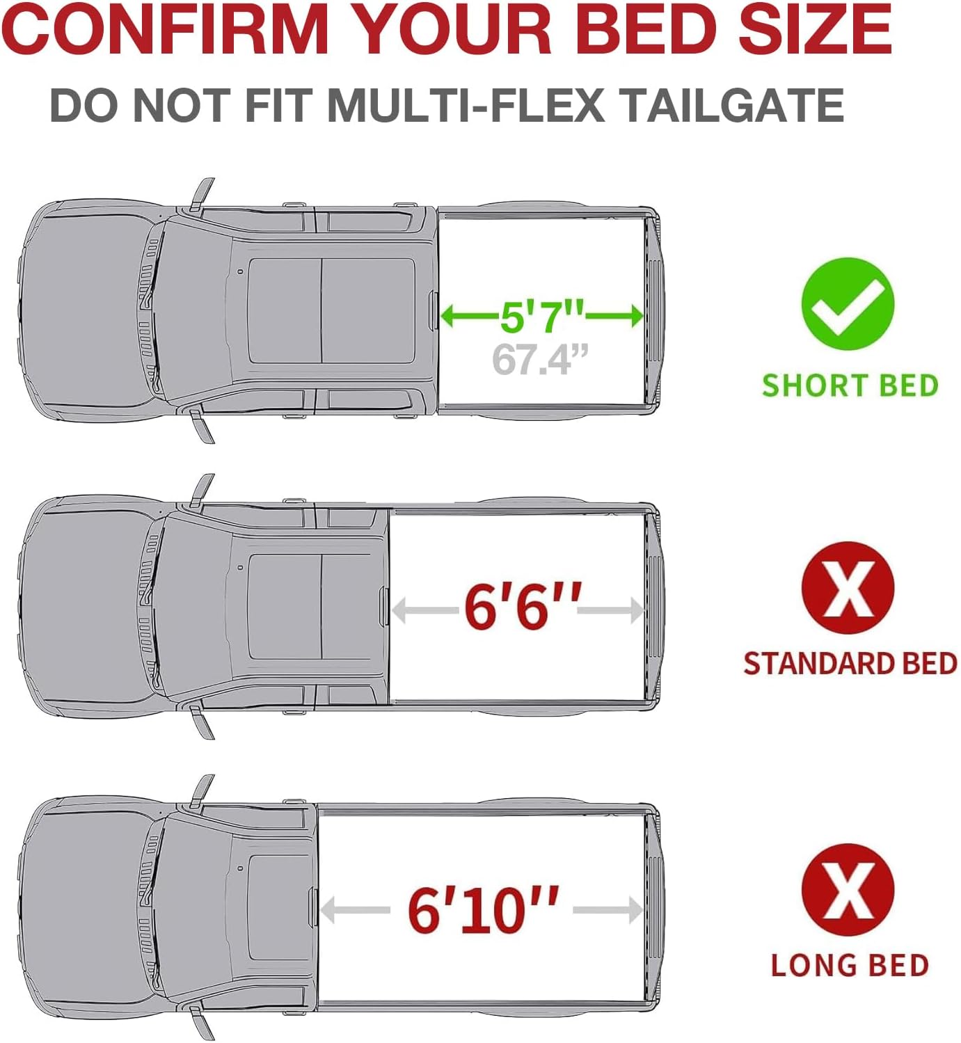 5'7"(67.4") Hard Tri-Fold Tonneau Cover Fit 2009-2024 Ram 1500 (Without Ram Box) - $310