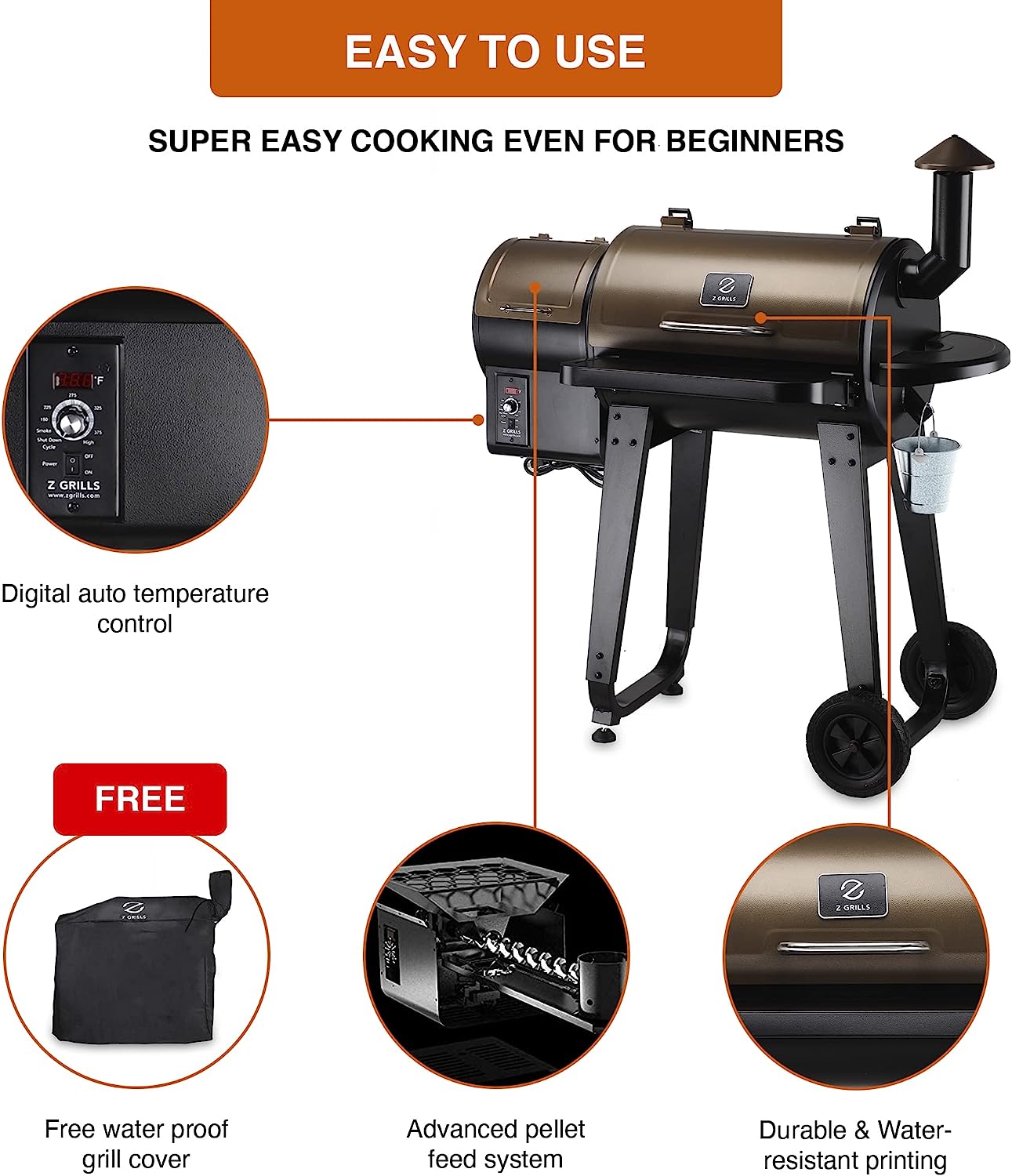 Z GRILLS ZPG-450A 2019 Upgrade Model Wood Pellet Grill & Smoker - $245