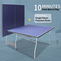 HooKung 8ft Mid-Size Table Tennis Table Foldable & Portable Ping Pong Table Set - $205