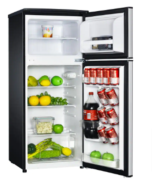 Magic Chef 4.5 cu. ft. 2 Door Mini Fridge in Stainless with Freezer (Slightly Dented) - $165