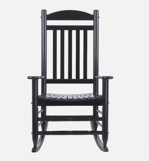 Hampton Bay Patio Black Wood Outdoor Rocking Chair - $100