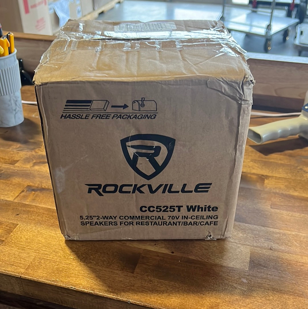 Rockville 2 CC525T White 5.25" Commercial 70v Ceiling Speakers for Restaurant - $75