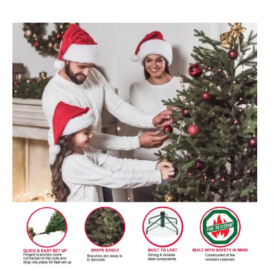 Puleo International 9 ft. Pre-Lit Balsam Fir Artificial Christmas Tree - $430