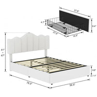 VECELO Queen Size Bed Frame with 4 Storage Drawers, Upholstered Platform Bed - $165