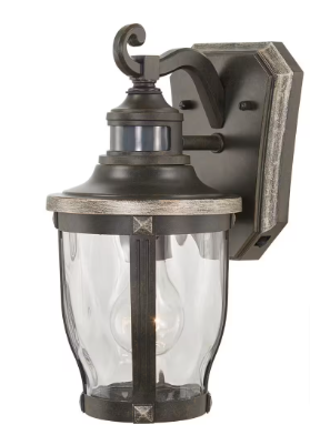 McCarthy Bronze with Gold Motion Sensing Outdoor Wall Mount Lantern(2 Pack) - $130