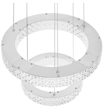 Wesley Park 150-Watt Integrated LED Chrome Pendant Hanging Light - $130