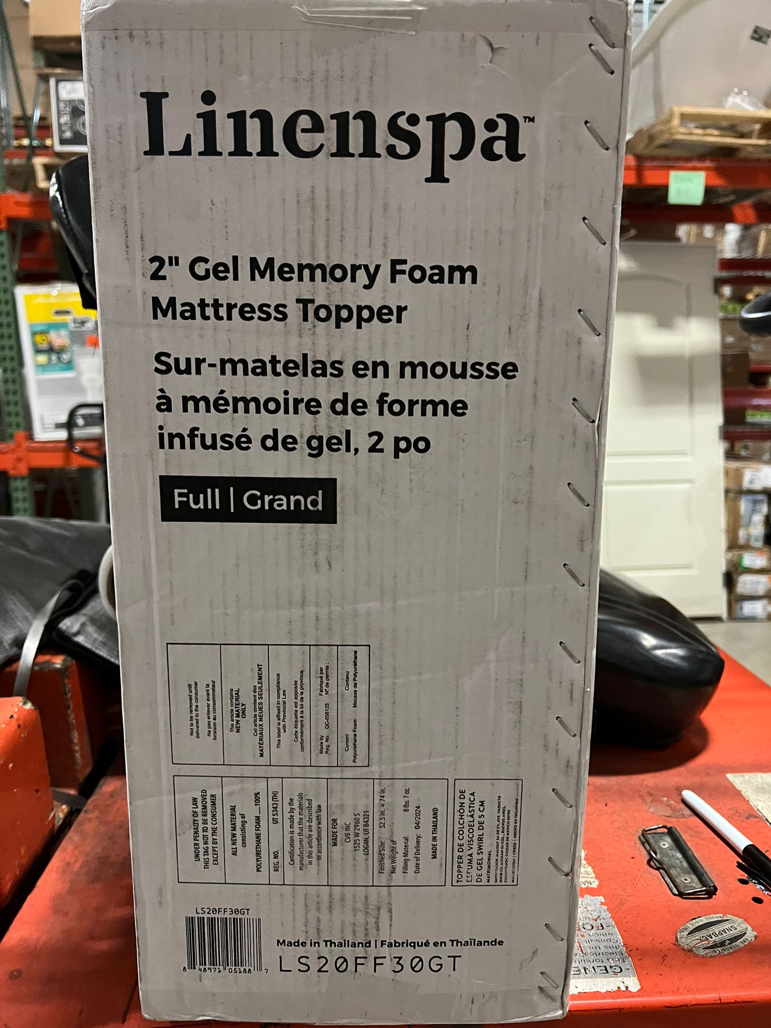 LINENSPA Memory Foam Mattress Topper - 2 Inch Gel Infused Memory Foam - $45