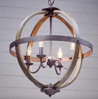 Keowee Collection 19.88 in. 4-Light Artisan Iron Orb Chandelier - $100