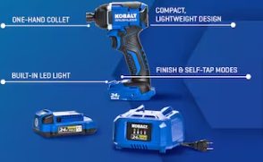 Kobalt Next-Gen 24-volt Max 1/4-in Variable Speed Brushless Cordless Impact Driver - $75