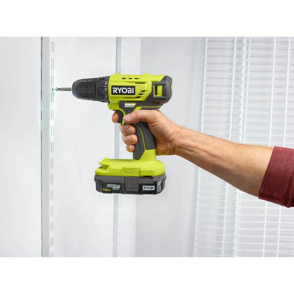 RYOBI ONE+ 18V Cordless 3/8 in. Drill/Driver Kit with 1.5 Ah Battery and Charger - $35