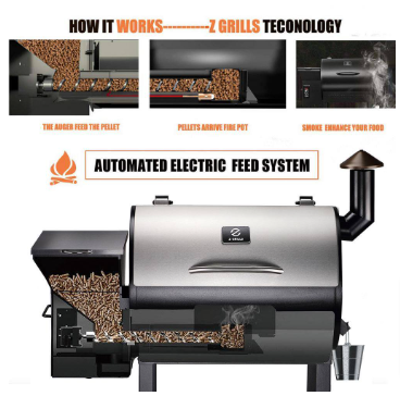 Z GRILLS 697 sq. in. Pellet Grill and Smoker in Stainless Steel with Grill Cover - $270