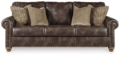 Nicorvo Brown Faux Leather Sofa - $600