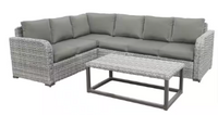 Forsyth 5-Piece Wicker Outdoor Sectional Seating Set with Gray Polyester Cushions (Assembled)- $1,500