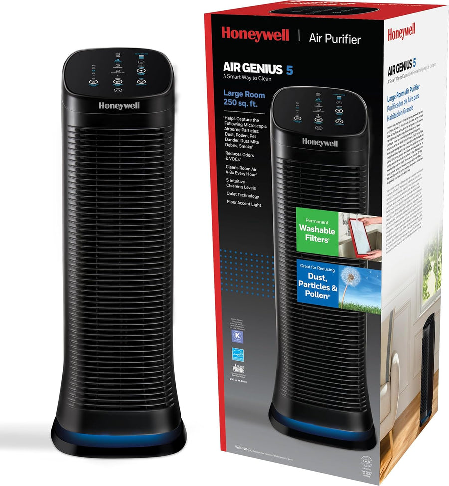 Honeywell Permanent Filter Air Purifier for Home, 1268Ft² Rooms in 1 hour - $130