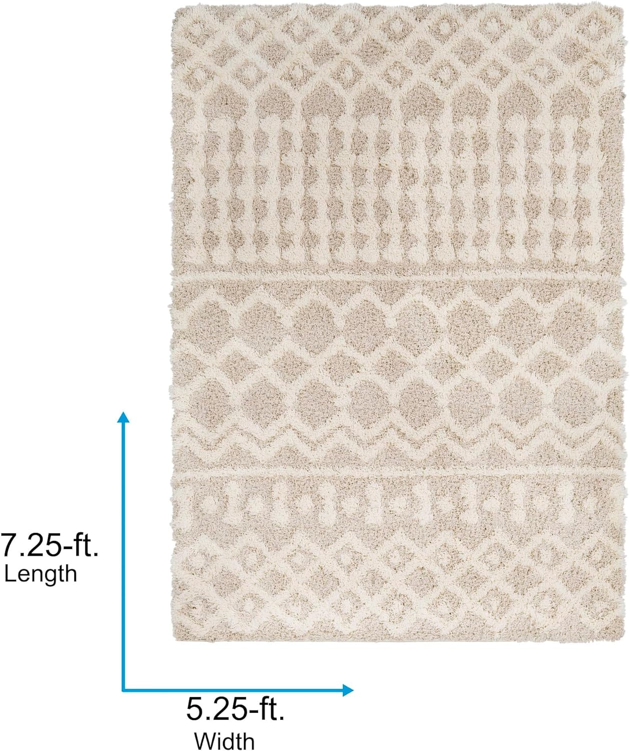 Livabliss Hapsburg Moroccan Shag Area Rug, 5'3" x 7'3", Beige - $65