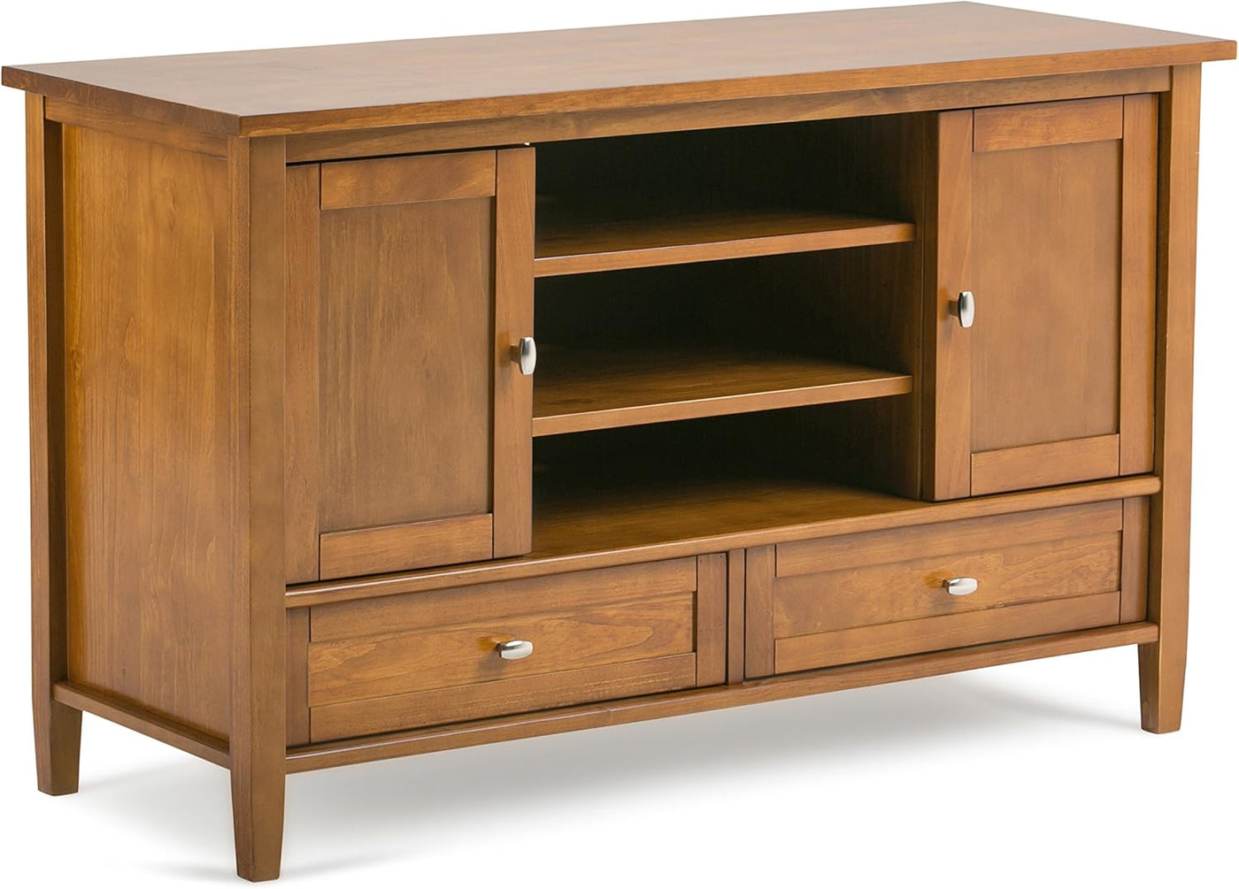 SIMPLIHOME Warm Shaker SOLID WOOD 47 Inch Wide Transitional TV Media Stand - $255