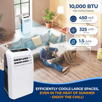 SereneLife Small Air Conditioner Portable 10,000 BTU with Built-in Dehumidifier - $230