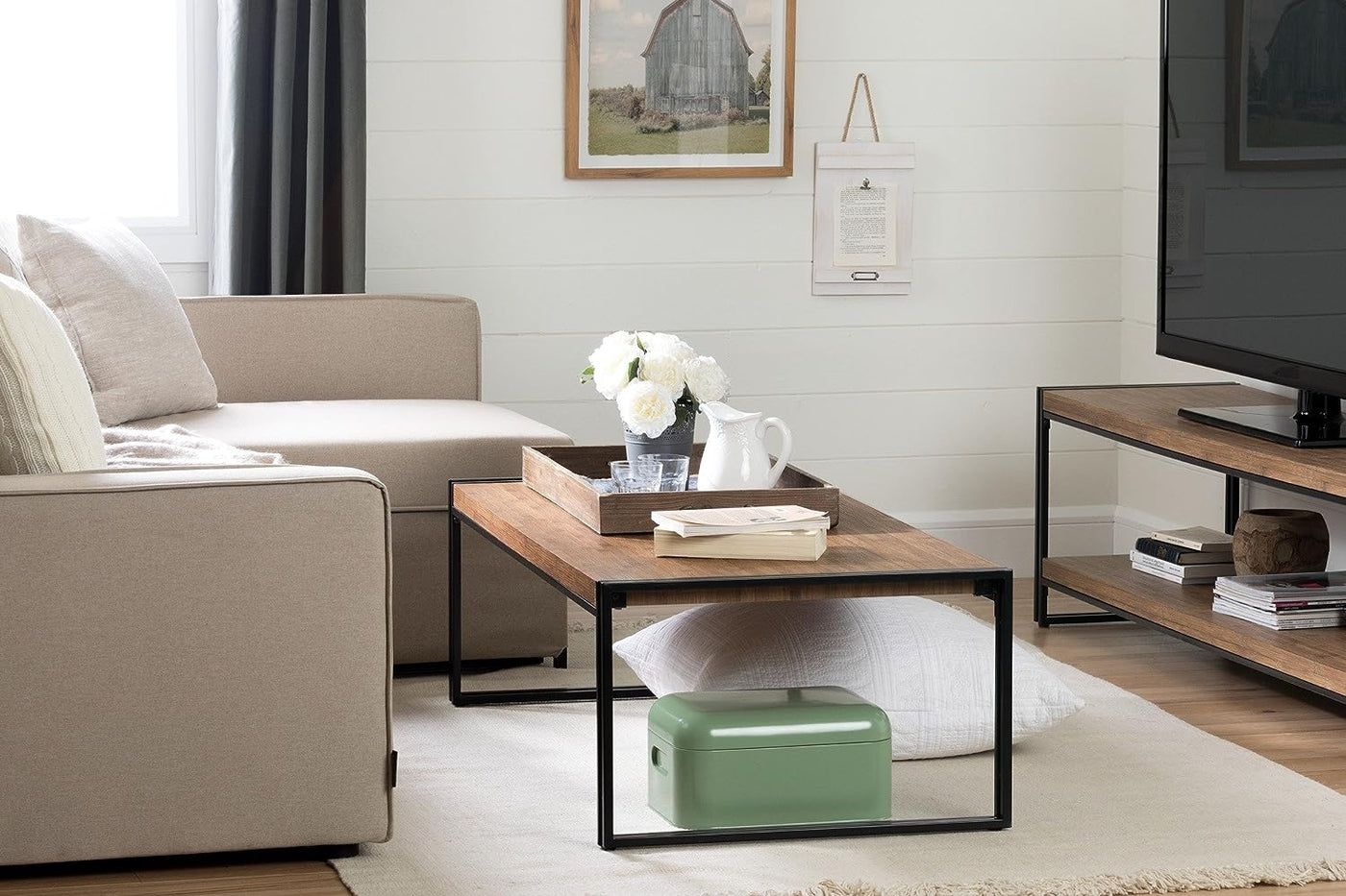 South Shore Gimetri Coffee Table, Rustic Bamboo - $60