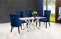 Meridian Furniture 740Navy-C Nikki Collection Modern | Velvet Dining Chair - $190