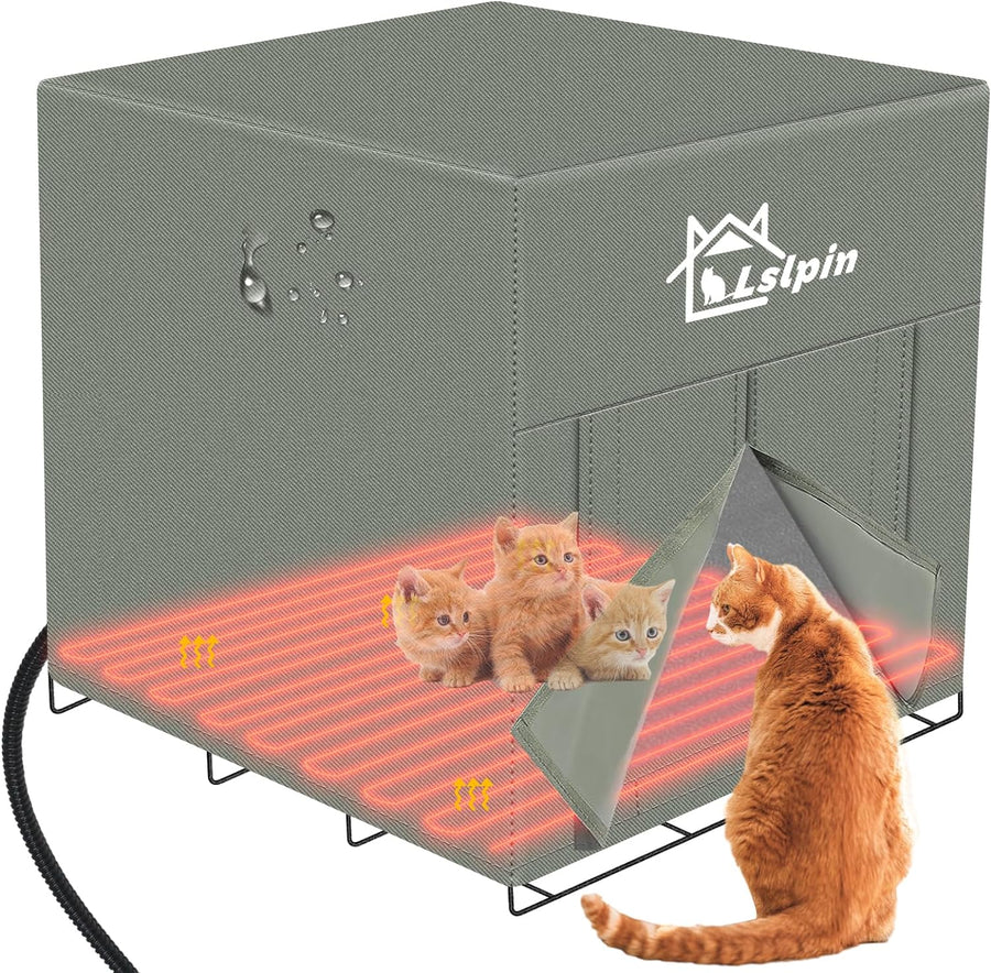 Large Heated Cat House for Outdoor Cats in Winter 20"*16"*18" - $35