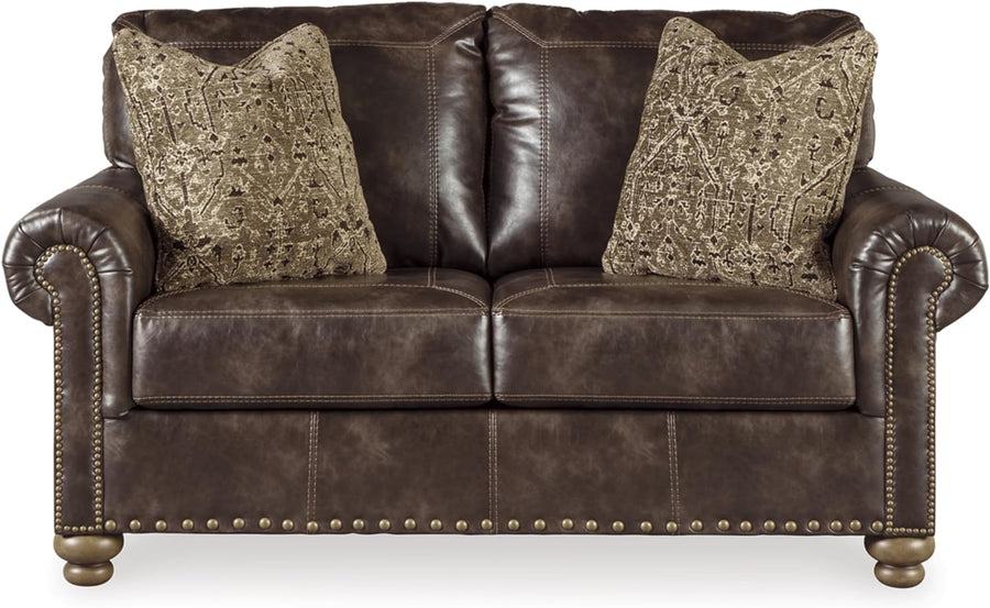 Signature Design by Ashley Nicorvo Vintagel Faux Leather Loveseat, Brown - $450
