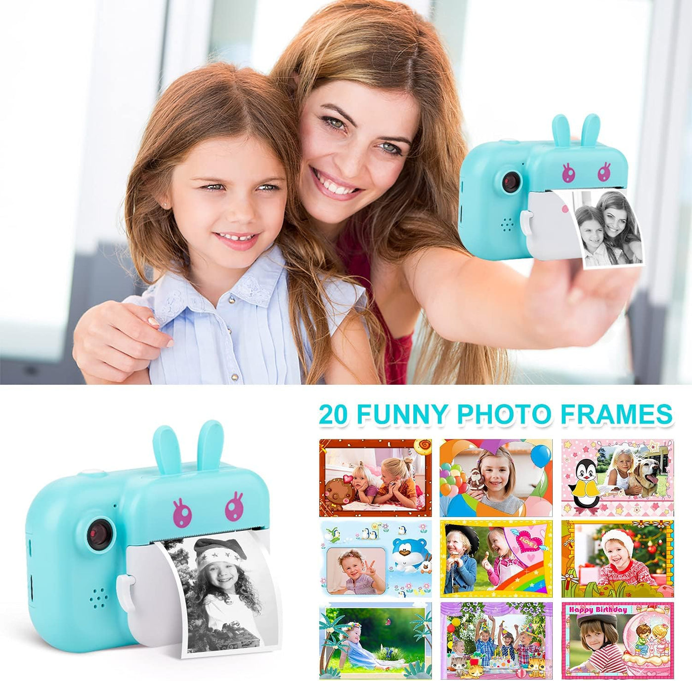  ESOXOFFORE Instant Print Camera for Kids, Christmas