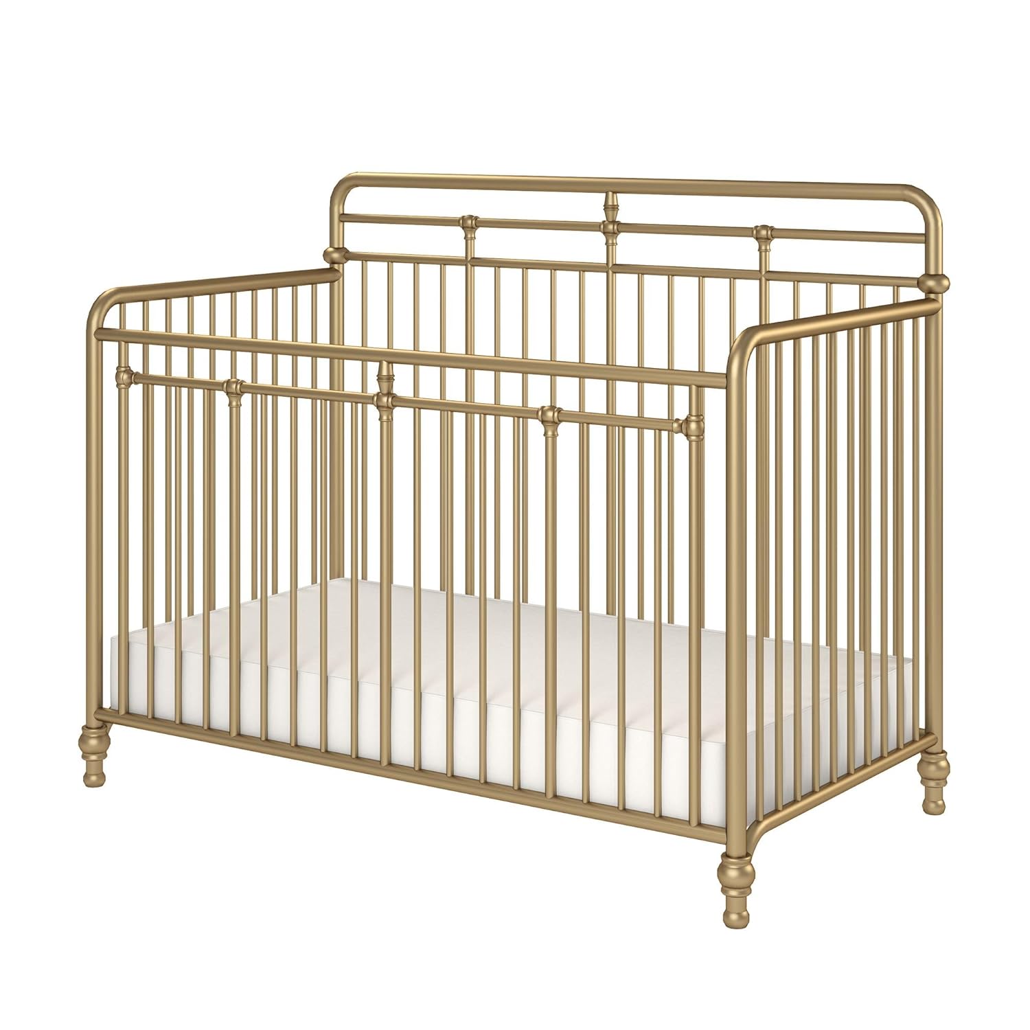 Little Seeds Monarch Hill Hawken 3 in 1 Convertible Metal Crib, Gold - $180