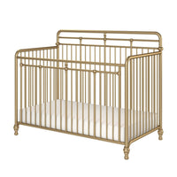 Little Seeds Monarch Hill Hawken 3 in 1 Convertible Metal Crib, Gold - $180