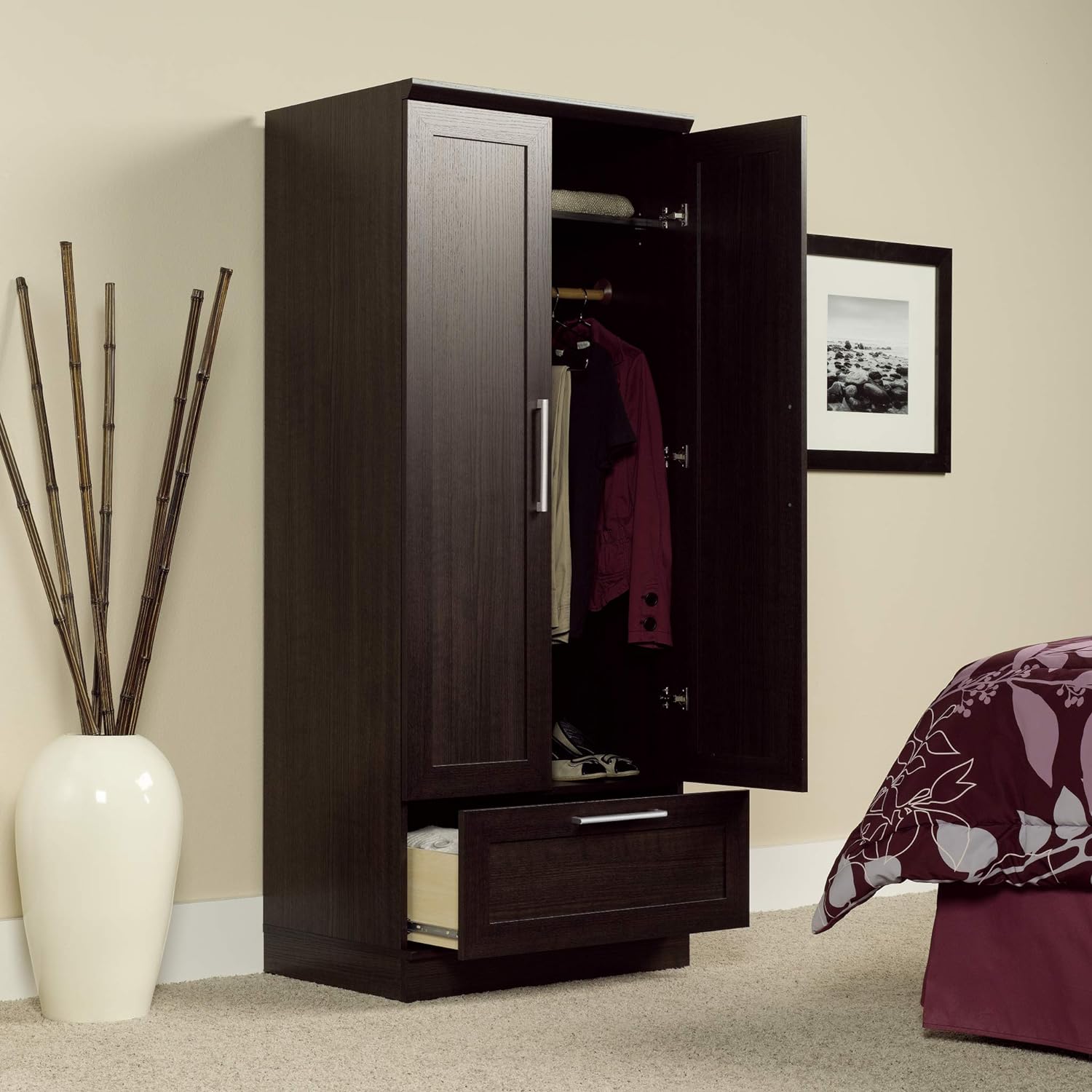 Sauder HomePlus Wardrobe, L: 28.98" x W: 20.95" x H: 71.18", Dakota Oak finish - $160