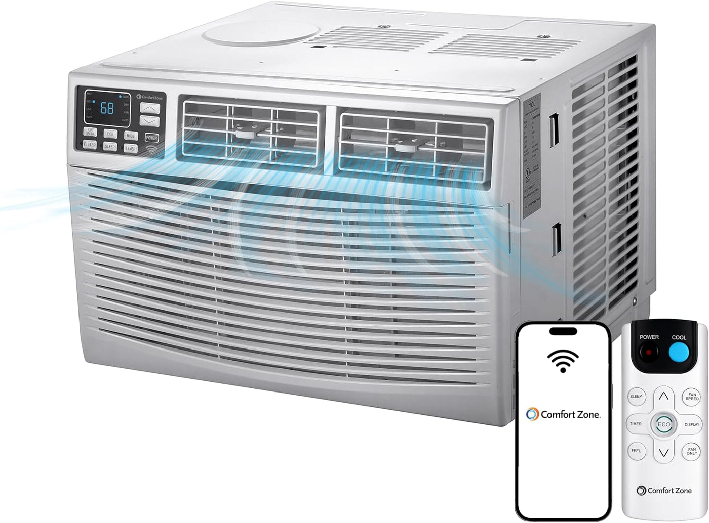 Comfort Zone Window Mounted Smart Wi-Fi Room Air Conditioner with Remote Control - $160