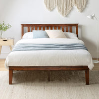 Mellow Marley 14 Inch Solid Wood Platform Bed with Paneled Headboard, King - $145