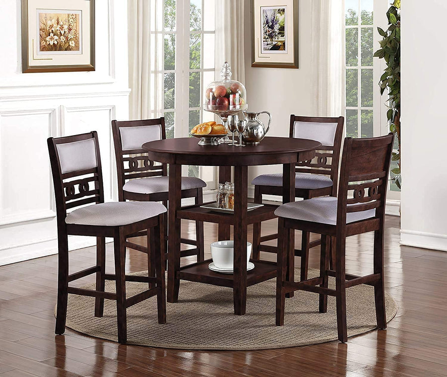 Classic Furniture Gia 5-Piece Round Counter Height Set, Cherry - $355
