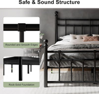 Feonase Full Size Metal Platform Bed Frame with Headboard & Footboard - $80