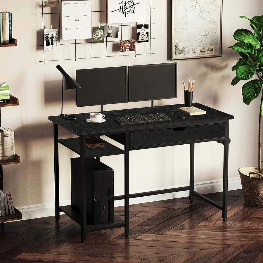 Rolanstar Computer Desk with Shelves and Drawer, 39" Home Office Writing Desk - $50