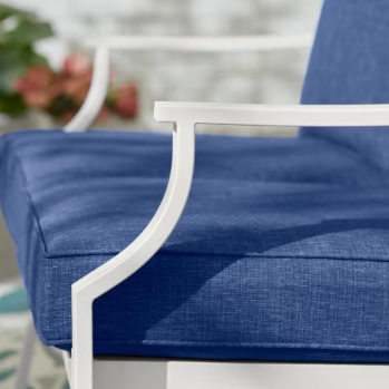 Metal Patio Chair Set with CushionGuard Mariner Blue Cushions(2pk Glider Chair Only) - $200