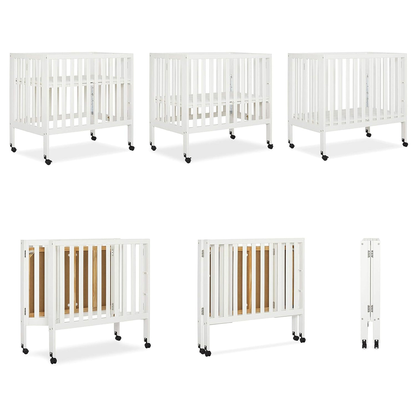 Jett Non-Full Size Folding Convertible Crib, Lightweight Portable Crib - $85