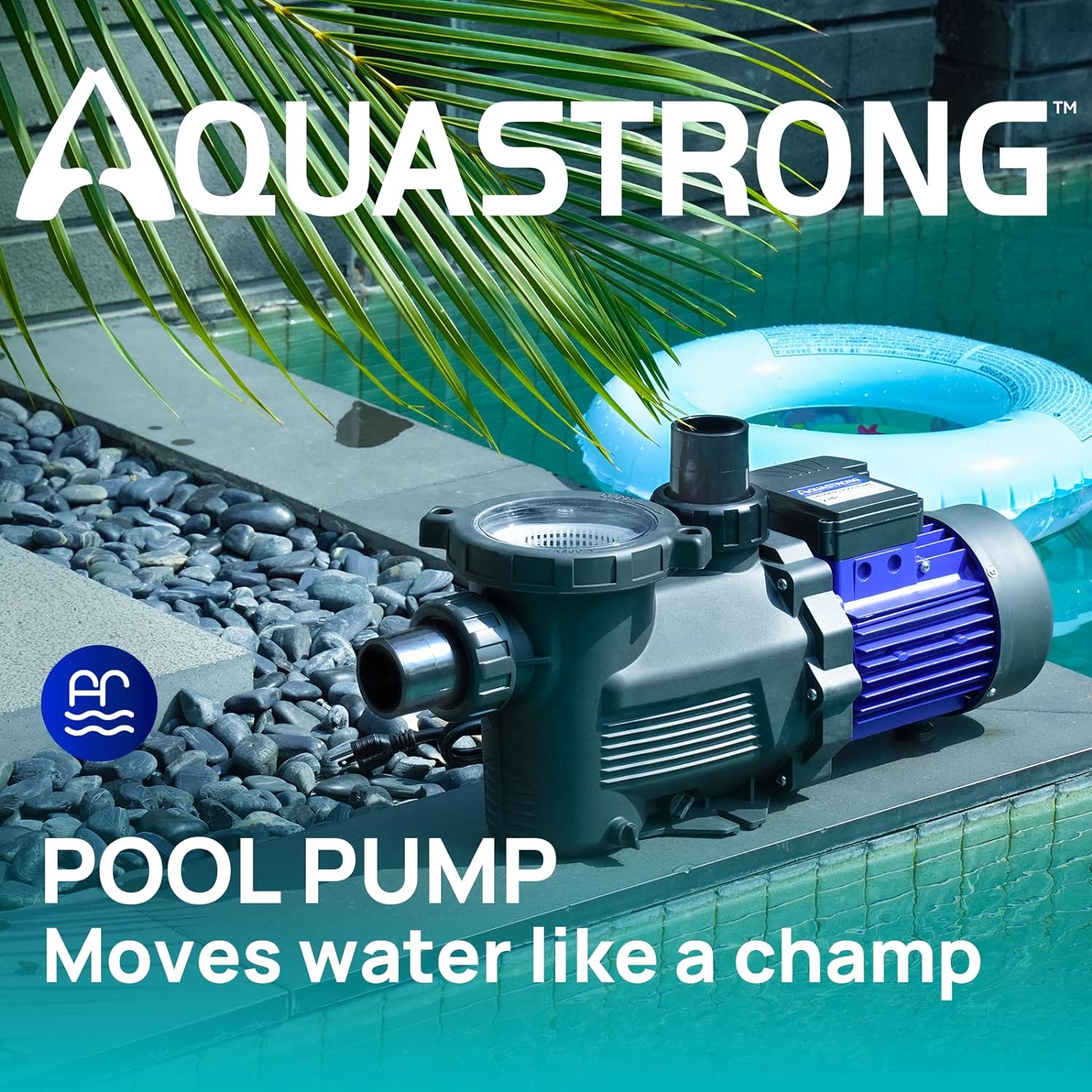 AQUASTRONG 2 HP In/Above Ground Single Speed Pool Pump, 115V - $110