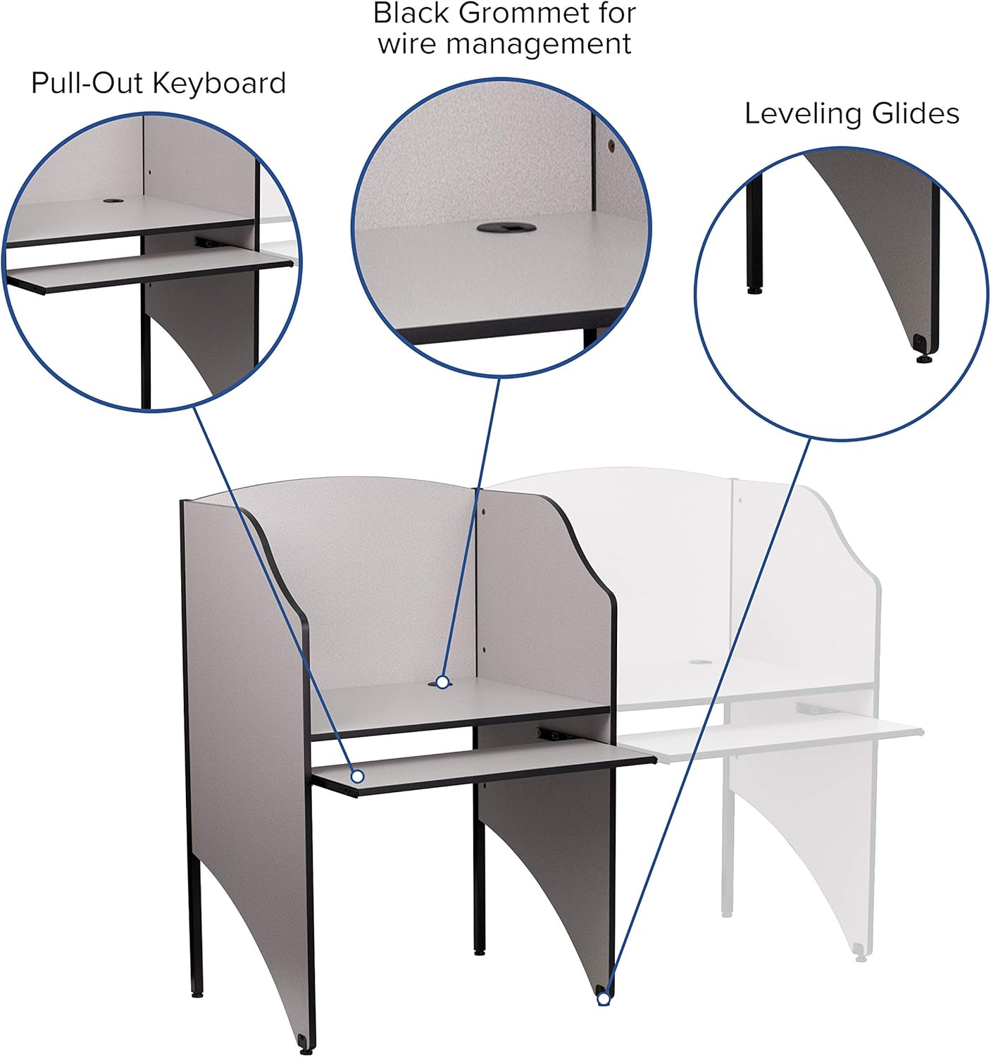 Flash Furniture Kevin Starter Student Study Carrel for Testing Centers - $115