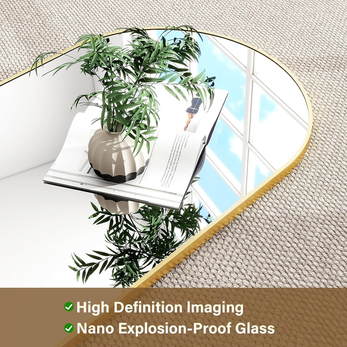 HARRITPURE 64"x21" Arched Full Length Mirror Floor Mirrors,Gold - $45