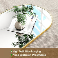HARRITPURE 64"x21" Arched Full Length Mirror Floor Mirrors,Gold - $45