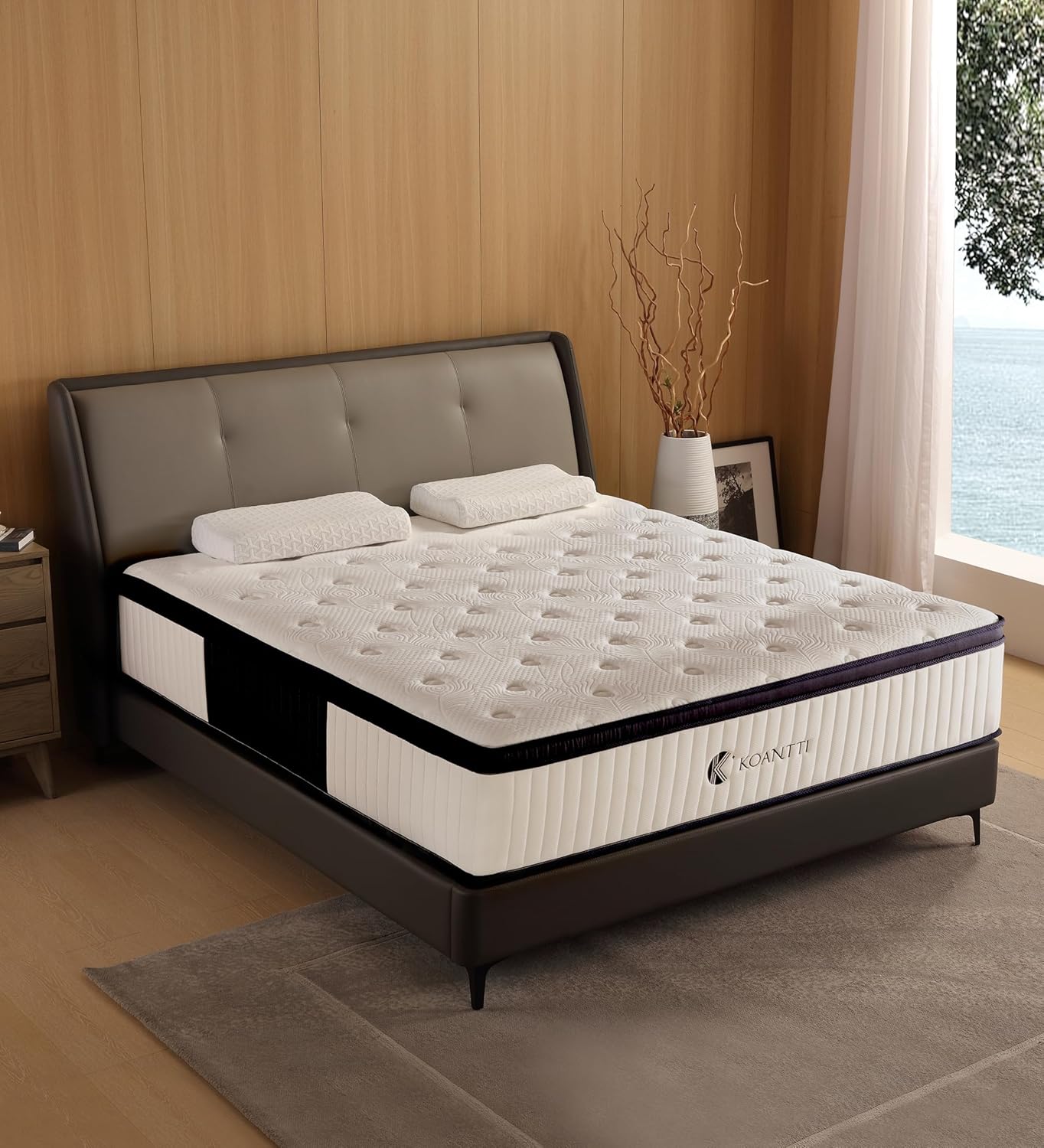 King Size Mattress, 14 Inch Memory Foam Hybrid White - $255