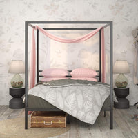 ZINUS Patricia Black Metal Canopy Platform Bed Frame, Full - $110