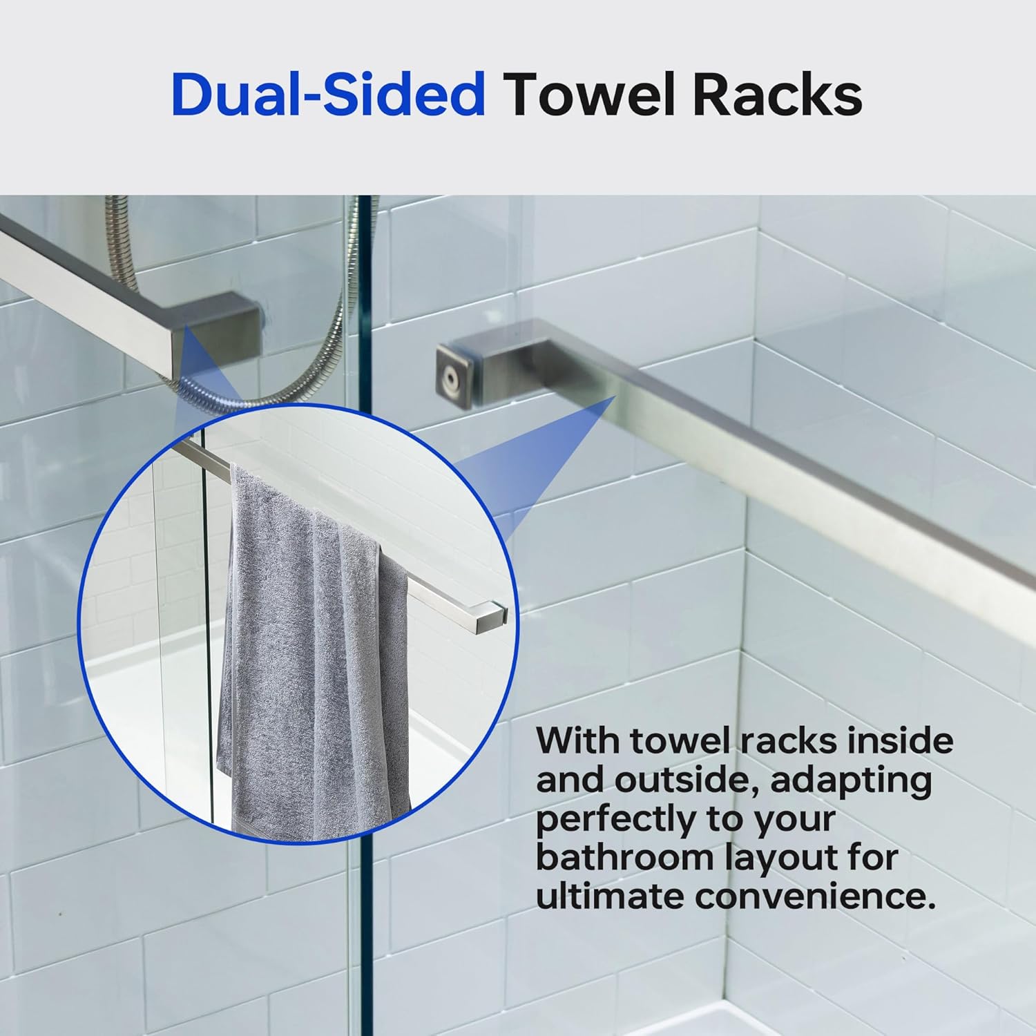 WOODBRIDGE Frameless Bathtub Shower Doors 56-60" Width x 62" Height with 3/8"(10mm) - $405