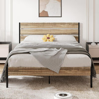 VECELO Full Size Bed Frame with Wood Headboard and Footboard, 14 Inch - $80